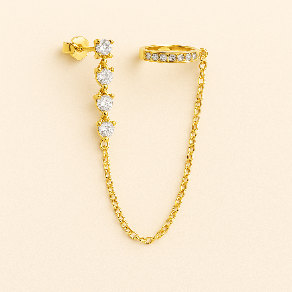 Audra Chain Cuff Earrings 1
