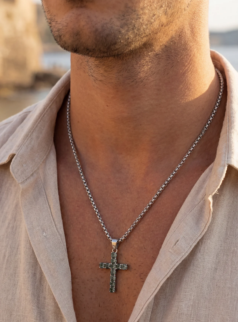 Zirconia Cross Necklace | Quartz 3