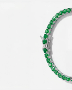 Reserva Tennis Bracelet | Emerald Green Silver 4