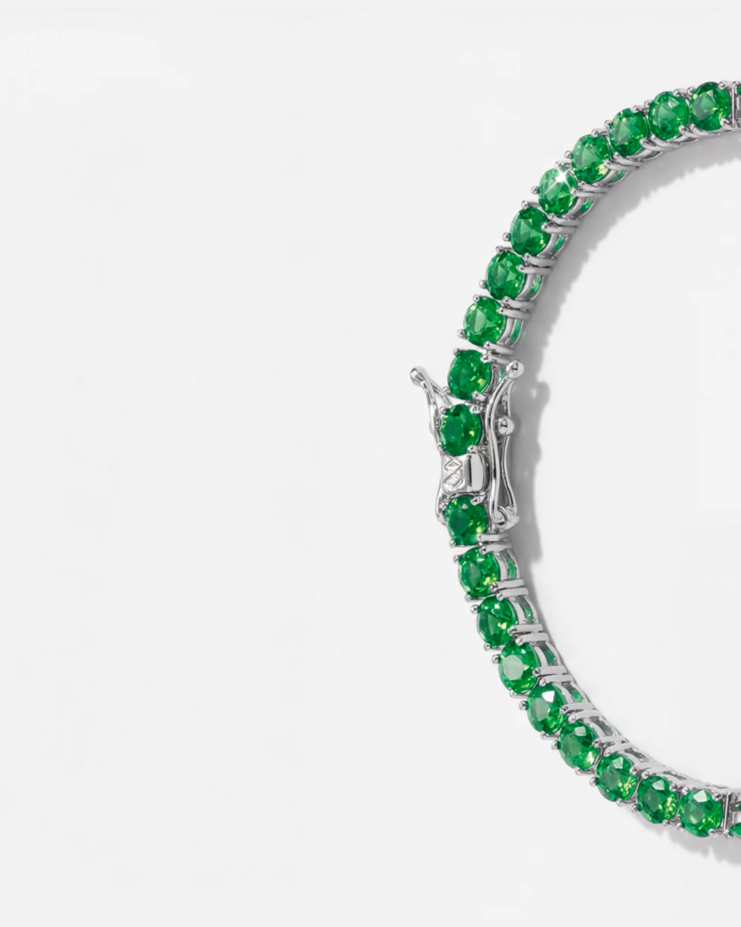 Reserva Tennis Bracelet | Emerald Green Silver 4