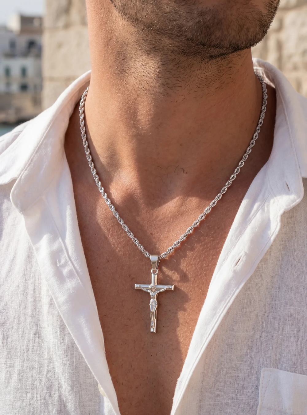 Crucifix Pendant Necklace I Silver 4