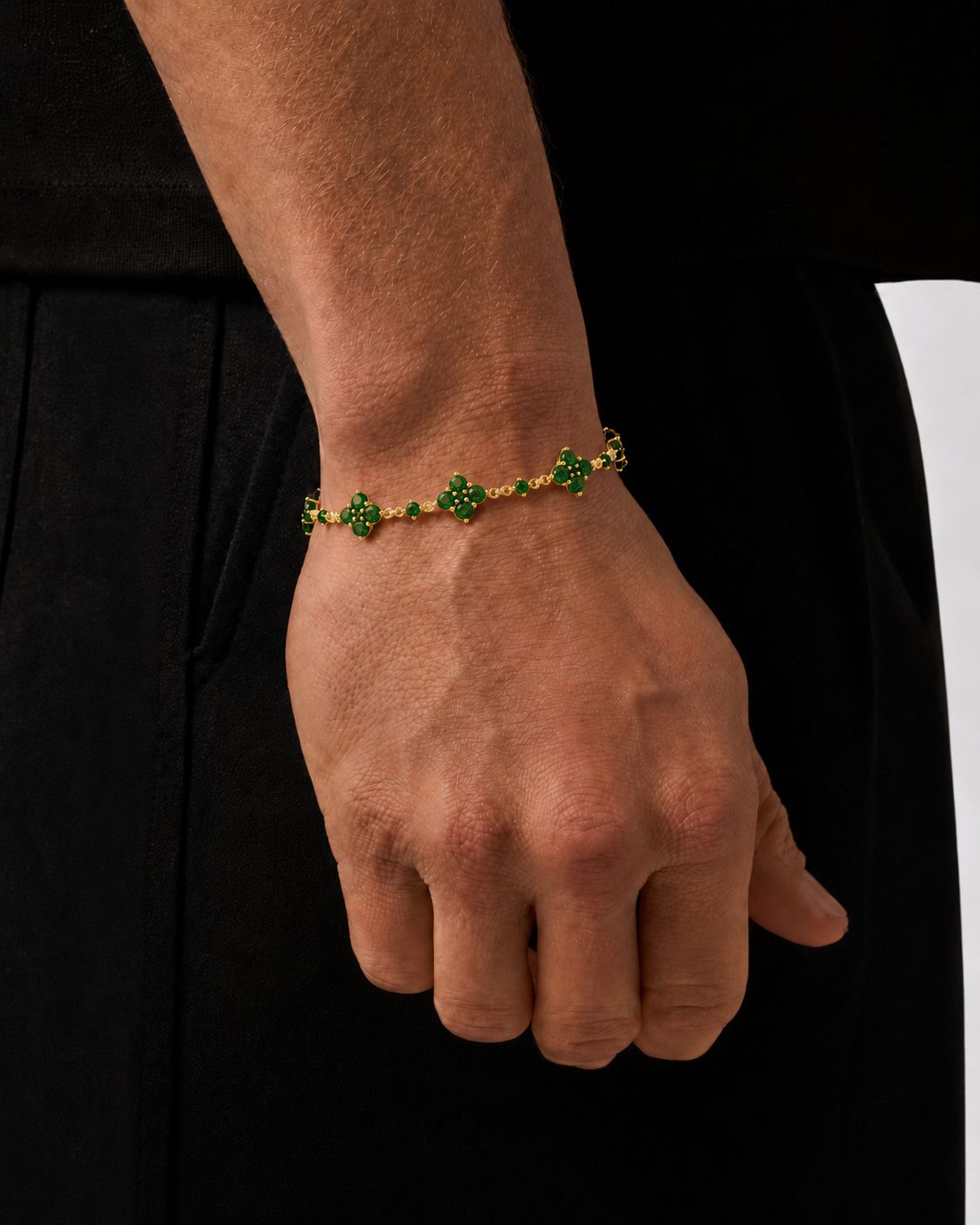 Fortuna Bracelet | Green Stone Gold 2