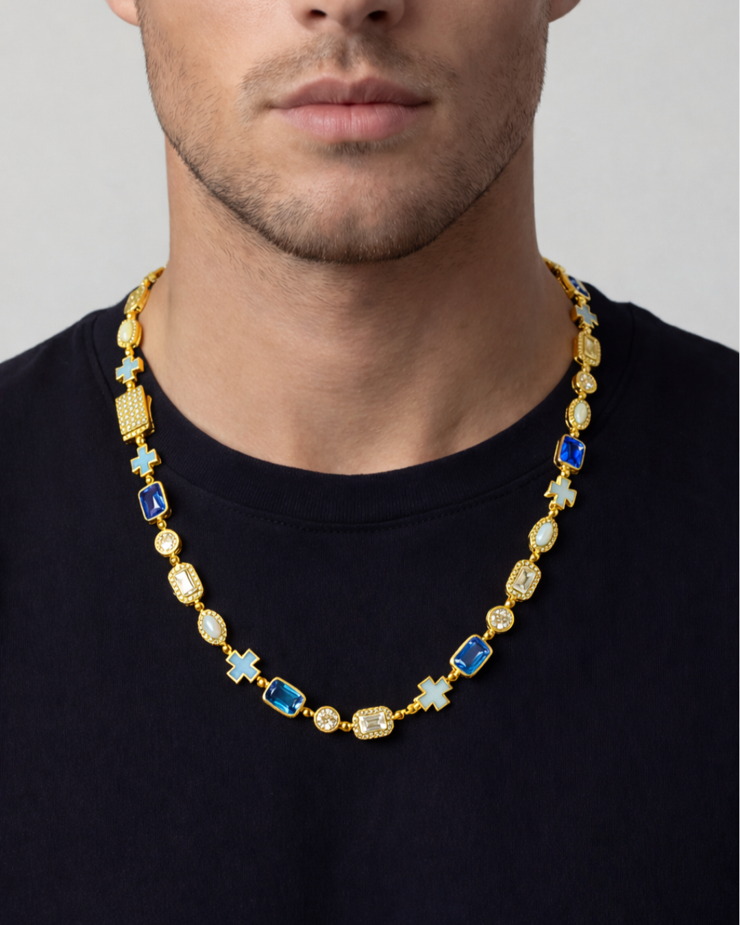 Royal Azure Mosaic Necklace | 18K Gold 2