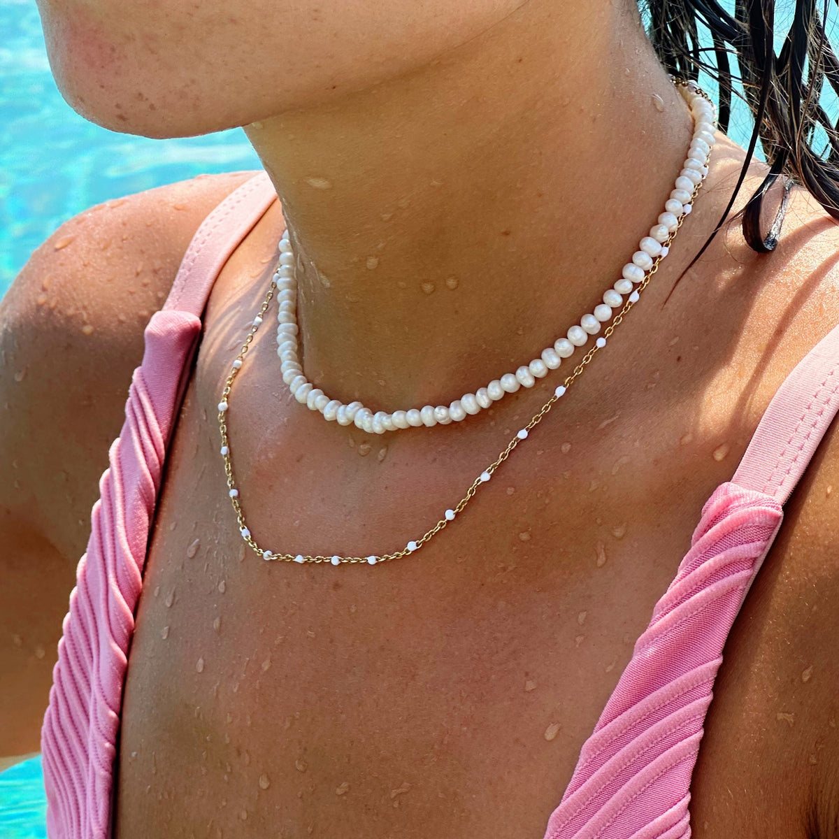 White Beaded Choker 4