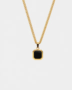 Black Onyx Pendant Necklace | Gold 1