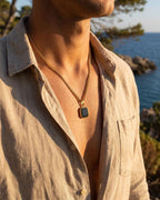 Black Onyx Pendant Necklace | Gold 2