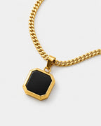 Black Onyx Pendant Necklace | Gold 3