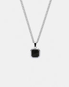Black Onyx Pendant Necklace | Silver 1