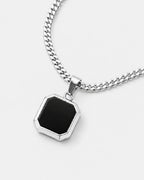 Black Onyx Pendant Necklace | Silver 3