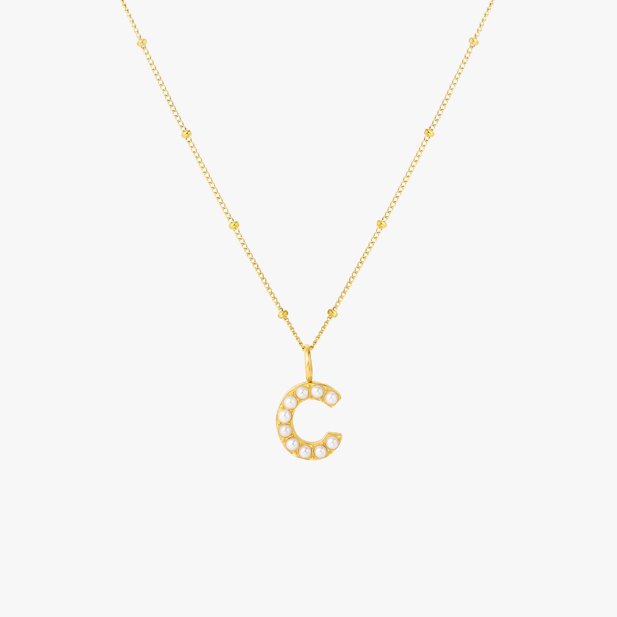 Pearl Initial Necklace 11