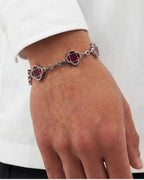 Charm Bracelet | Burgundy Red Silver 2