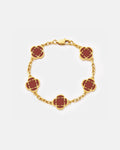 Charm Bracelet Burgundy I Gold 1