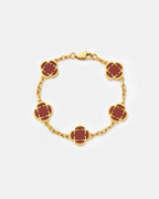 Charm Bracelet Burgundy I Gold 1