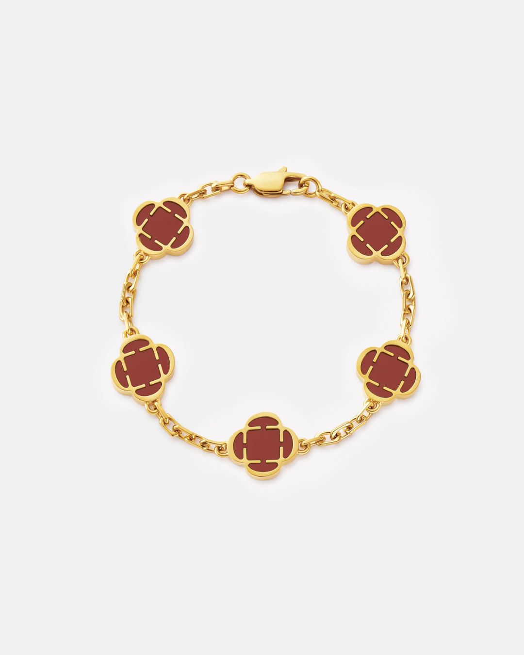 Charm Bracelet Burgundy I Gold 1