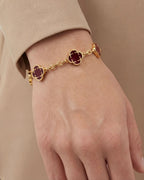 Charm Bracelet Burgundy I Gold 2