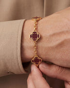 Charm Bracelet Burgundy I Gold 5