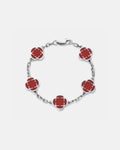 Charm Bracelet | Burgundy Red Silver 1