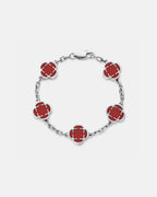 Charm Bracelet | Burgundy Red Silver 1