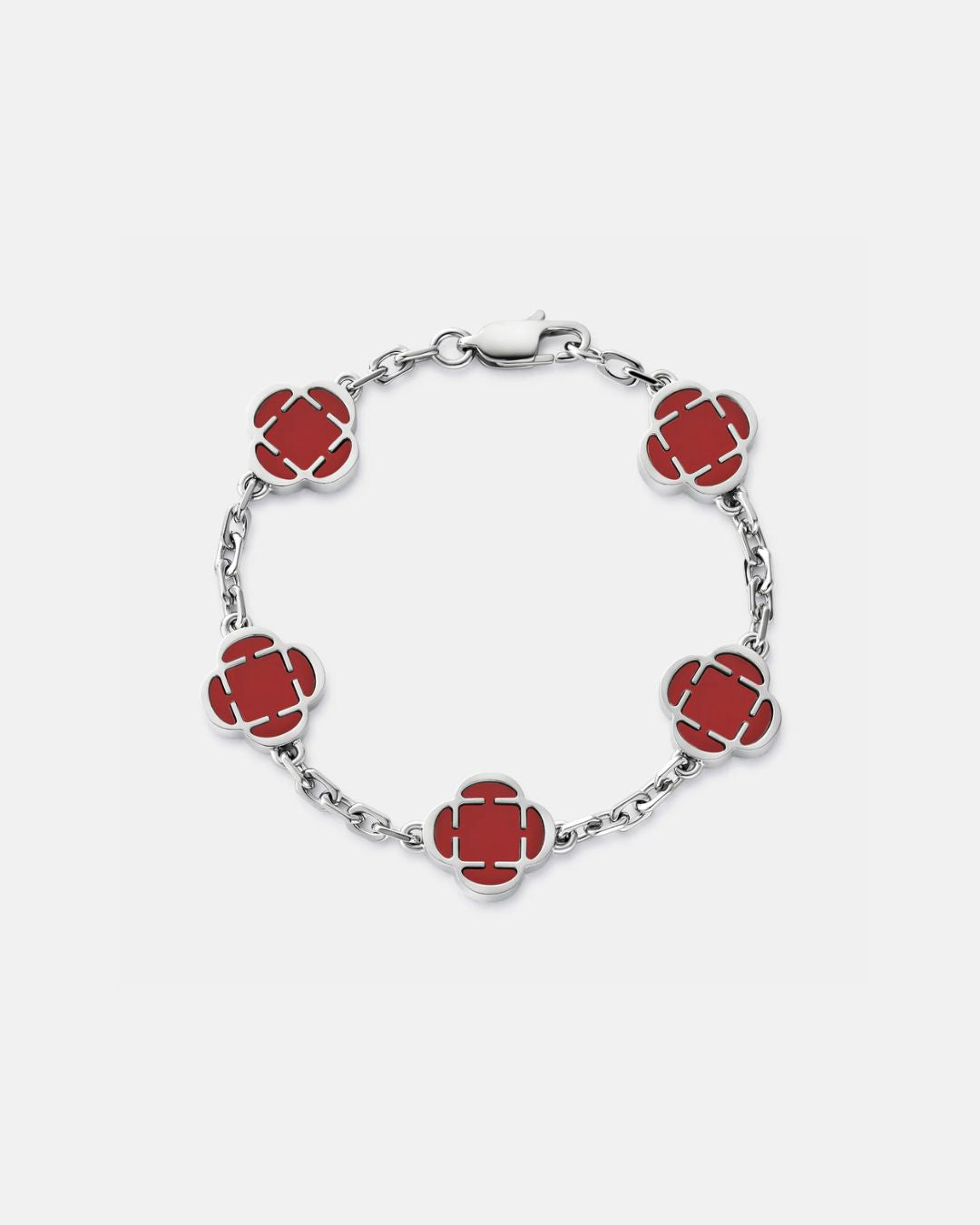 Charm Bracelet | Burgundy Red Silver 1