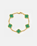 Charm Bracelet Malachite I Gold 1