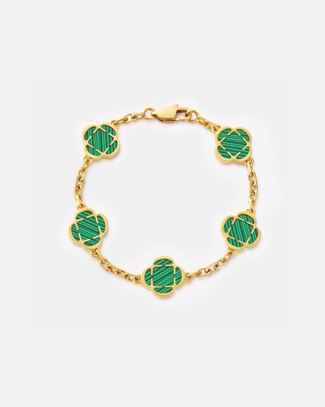 Charm Bracelet Malachite I Gold 1