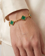 Charm Bracelet Malachite I Gold 3