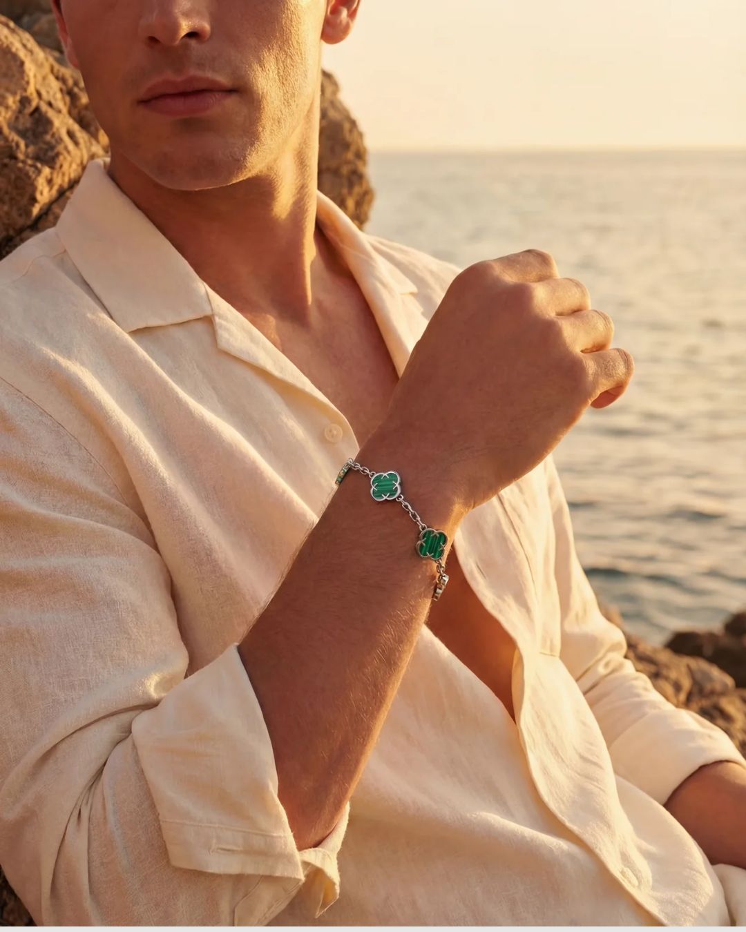 Charm Bracelet | Malachite Silver 3