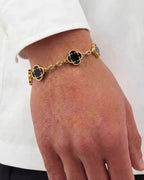 Charm Bracelet Onyx Black I Gold 2