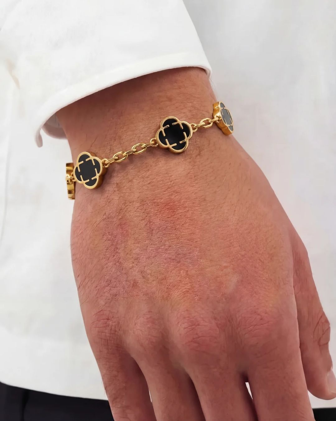 Charm Bracelet Onyx Black I Gold 2
