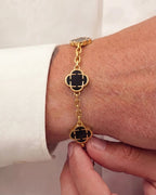 Charm Bracelet Onyx Black I Gold 5