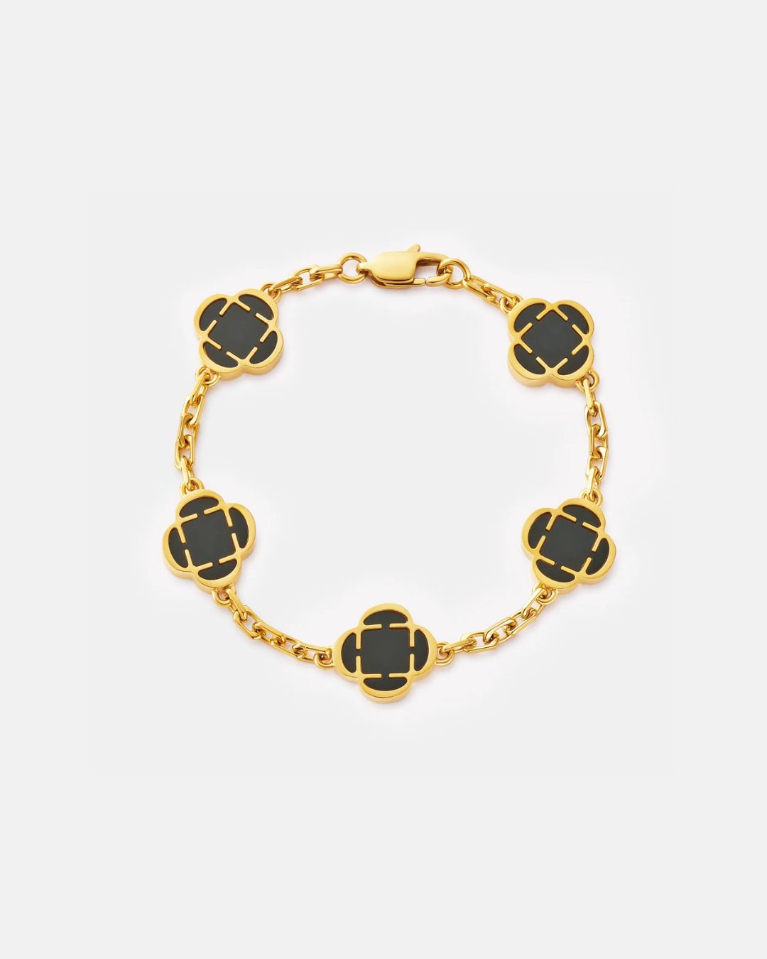 Charm Bracelet Onyx Black I Gold 1