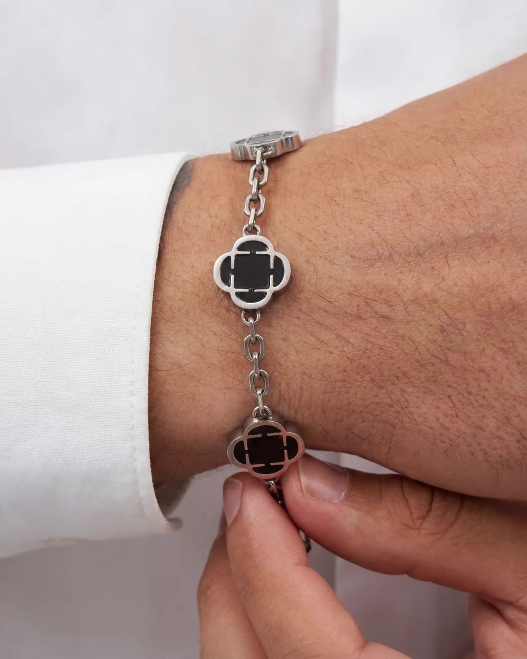 Charm Bracelet | Onyx Black Silver 5