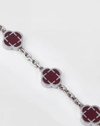 Charm Bracelet | Burgundy Red Silver 4