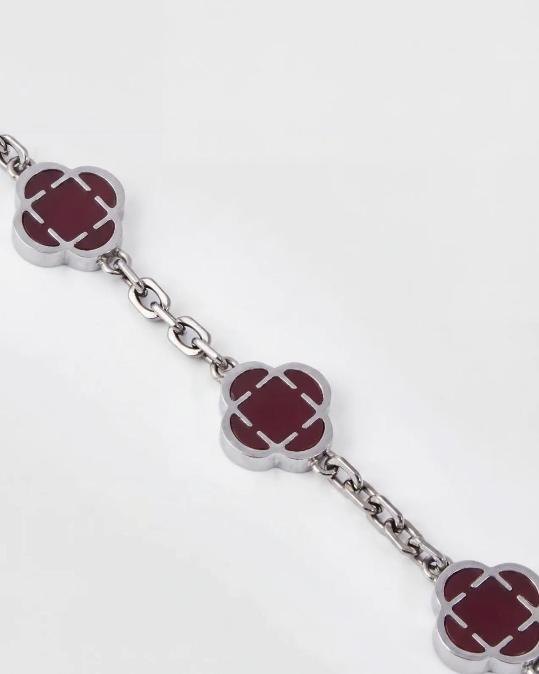 Charm Bracelet | Burgundy Red Silver 4