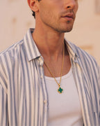 Charm Necklace | Malachite Gold 4
