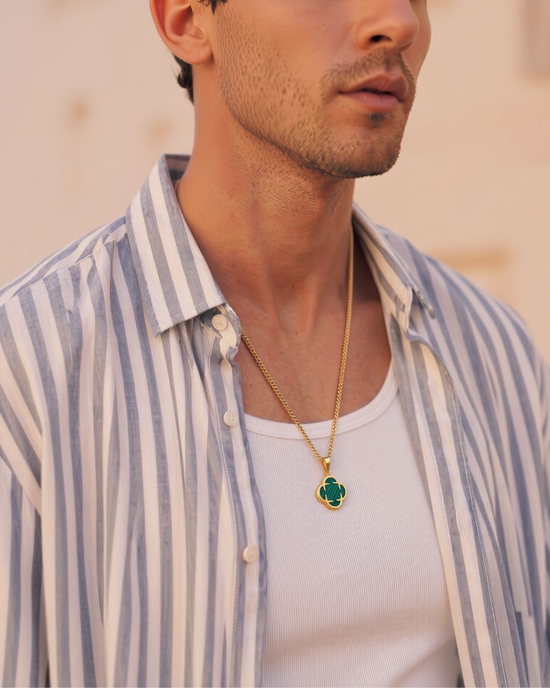 Charm Necklace | Malachite Gold 4