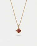 Charm Necklace | Burgundy Red Gold 1