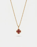 Charm Necklace | Burgundy Red Gold 1