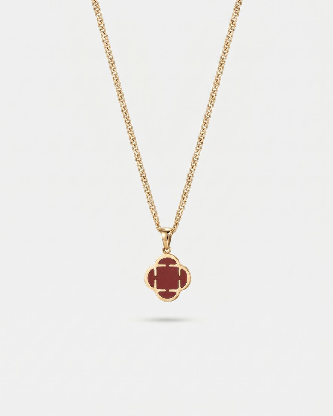 Charm Necklace | Burgundy Red Gold 1