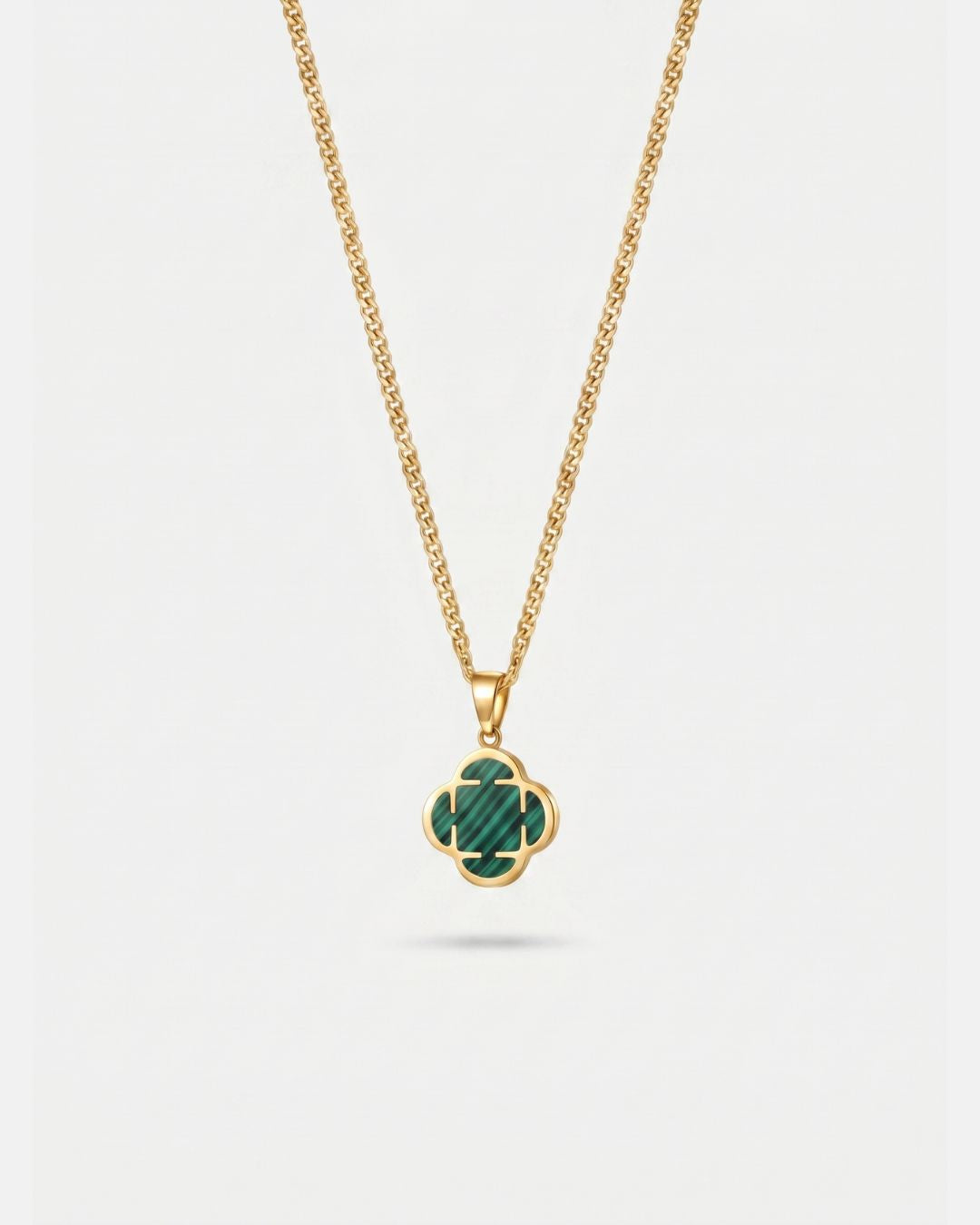 Charm Necklace | Malachite Gold 1