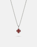 Charm Necklace | Burgundy Red Silver 1