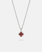 Charm Necklace | Burgundy Red Silver 1