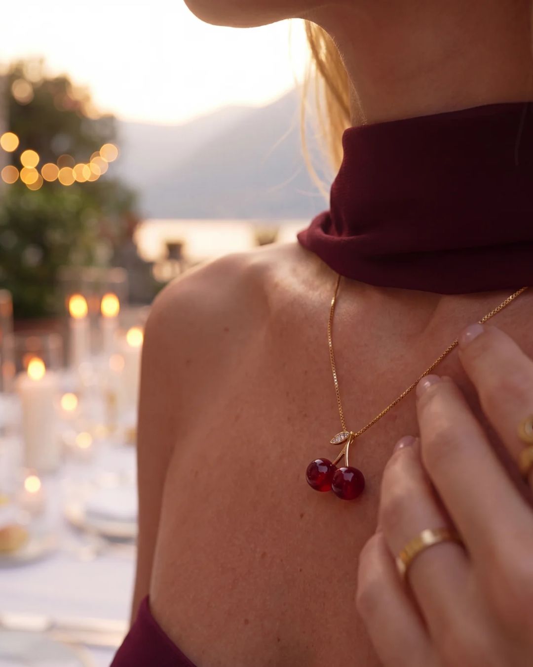 Cherry Pendant Necklace 2
