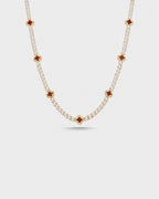 Clover Necklace | Burgundy Gold 1
