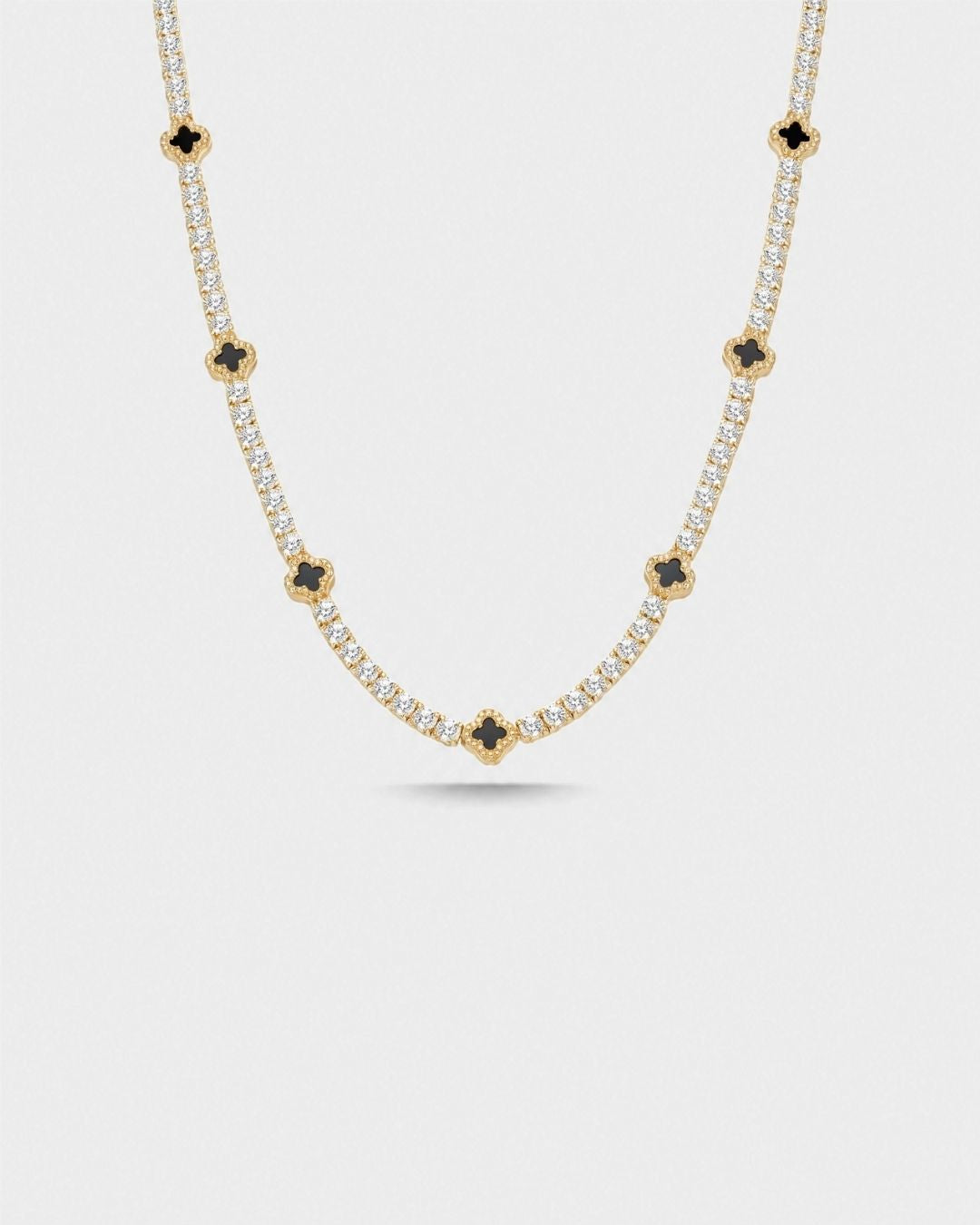 Clover Necklace | Onyx Black Gold 1