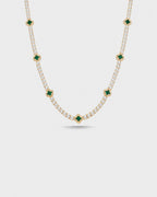 Clover Necklace | Malachite Gold 1