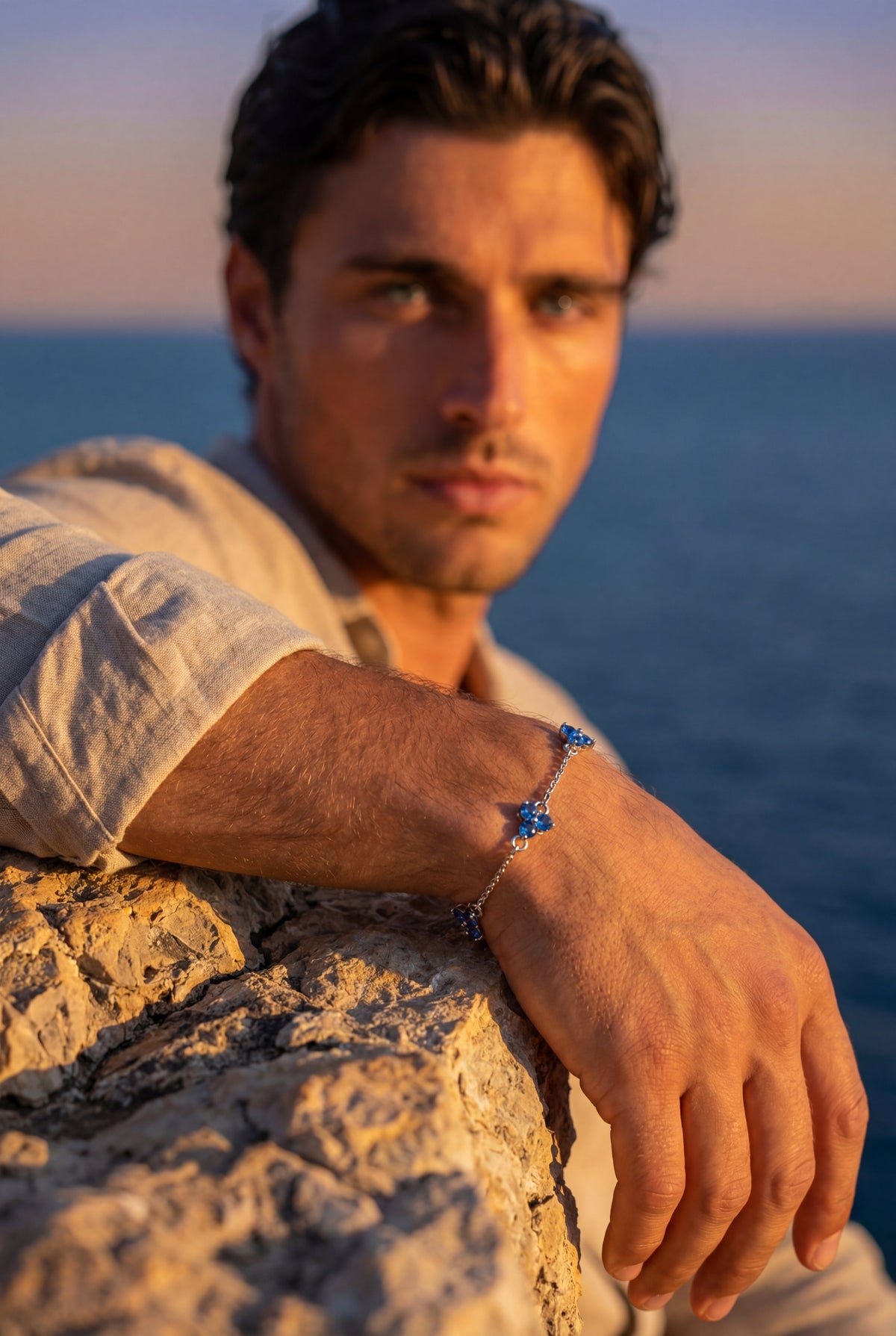 Clover Blue Zircon Bracelet | Stainless Steel 5