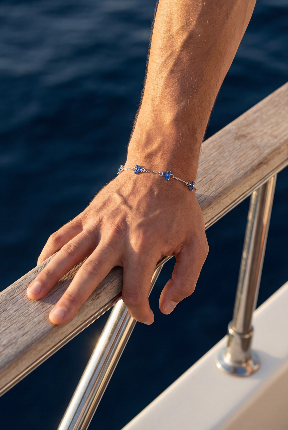 Clover Blue Zircon Bracelet | Stainless Steel 4