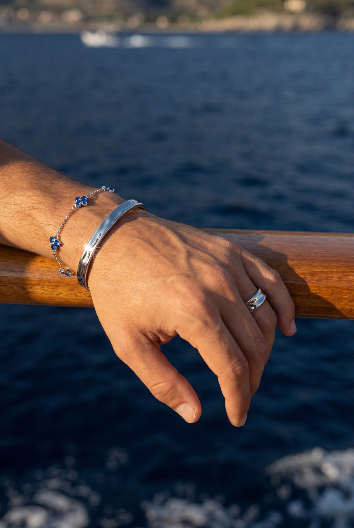 Clover Blue Zircon Bracelet | Stainless Steel 6