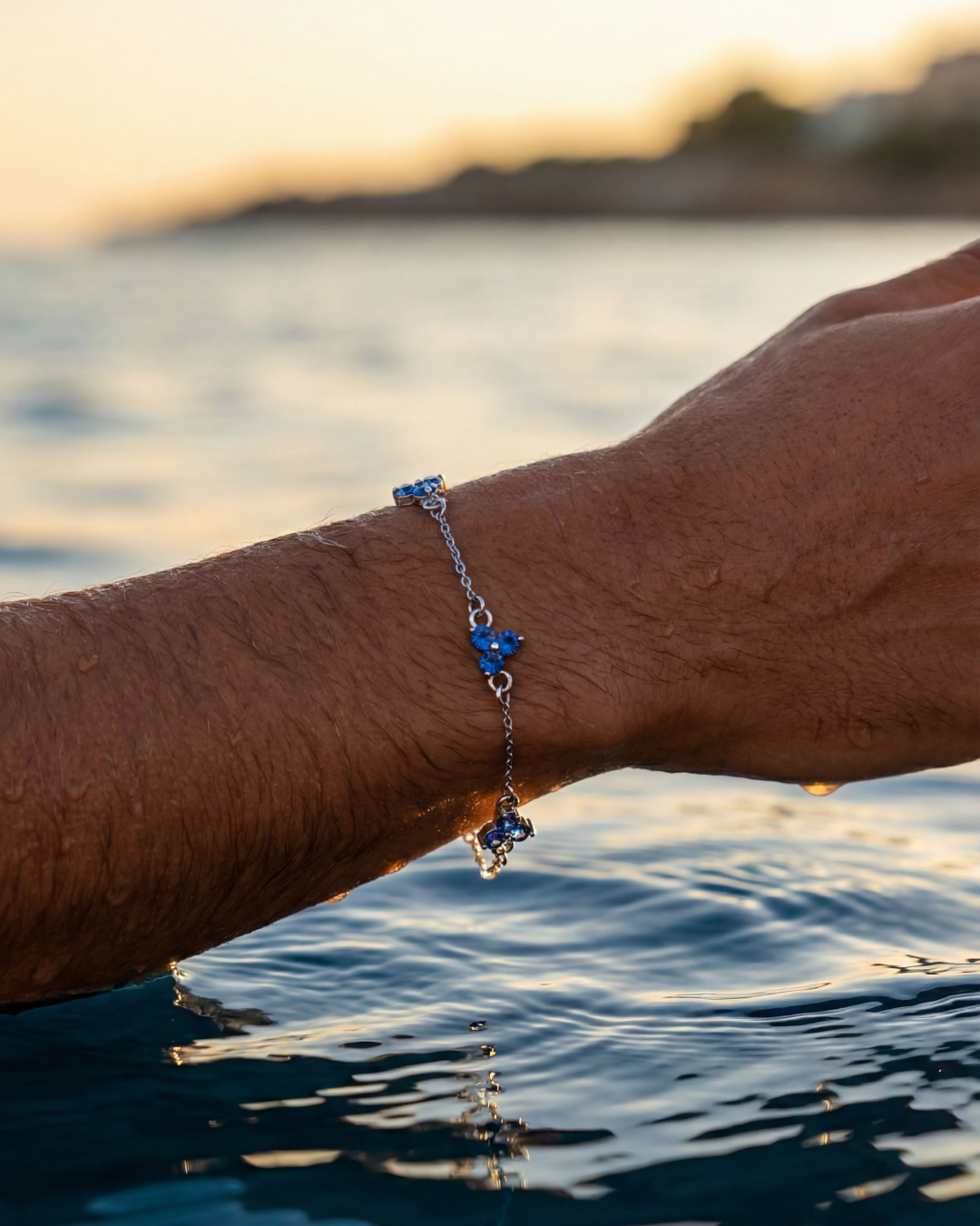 Clover Blue Zircon Bracelet | Stainless Steel 3
